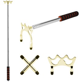 Hsthe Sea Billiard Cue Retractable Billiard Cue Stick Bridge Holder Billiard Accessories with Removable Brass Bridge Head for Pool Table