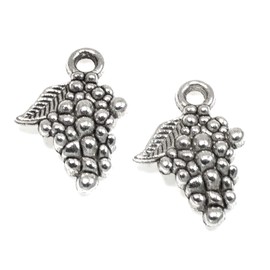 Hackberry Creek 25 Silver Grape Cluster Charms, Ideal for Wine-Themed Jewelry, Wedding and Bridal Shower Favors, Crafts