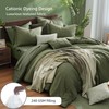 Monbix Queen Comforter Set - 7 Pieces Cationic Dyeing Olive