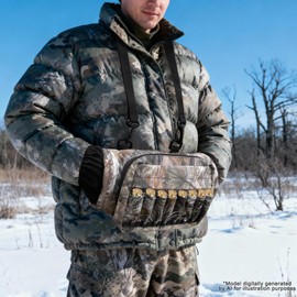 MYDAYS OUTDOOR Camo Waist Pack Bag with Handwarmer,Hunting Fanny Pack with Adjustable Belt,Lightweight Hunting Waist Pouch Bag for Winter Outdoor Hiking Climbing Fishing