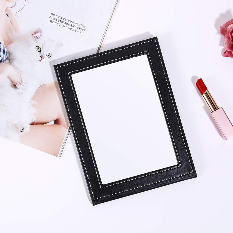 DUcare Folding Mirror Portable Travel PU Portable Adjustable Rectangular Ultrathin