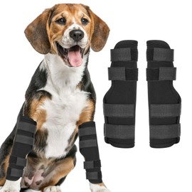 1 Pair Dog Front Leg Wrist Guard, Leg Brace Kneepad Carpal Support oint Brace Elbow Protector Warp for Pet Dog, Pet Leg Guard Protector Arthritis Injury Rehabilitation Care (L)