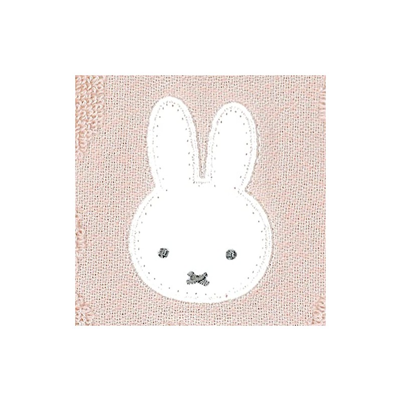 Tsujiseru Miffy Mini Towel, 9.8 inches (25 cm), Embroidered, Pink