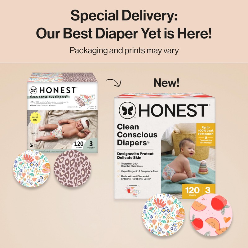The Honest Company Clean Conscious Diapers for Sensitive Skin Up
