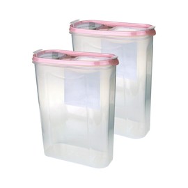 Bestlivings Storage Jars with Lid, 2.8 Litres (Pack of 2/Dusky Rose), Airtight Storage Container, BPA-Free, Storage Container Set, Food Storage Containers, Hinged Lid