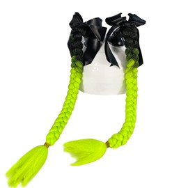 HHongJM 2PCS Pigtail Motorcycle Helmet Ponytail Bicycle Braids Hair Tails for Any Helmets - Suction Cup Reusable Design (Helmet Not Included)