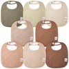 Bearmoss Baby Muslin Bibs for Babies, 100% Cotton Square Neckerchief, Baby Adjustable Baby Bibs, Soft Drool Bibs for Boys and Girls, Pack of 8, coconut mocha