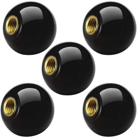 Rybtd Pack of 5 Ball Knob Ball Lever Knob M8 x 32 Black Bakelite Ball Handle Round Ball Bakelite Lever Knob for Machine Tool Replacement