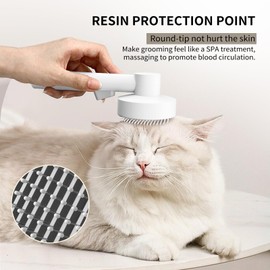 HyperPety Cat Brush with One-click Cleaning Button, Cat Brush For Shedding to Remove Loose Fur, Pet Brush for Grooming and Massage.(Gray)