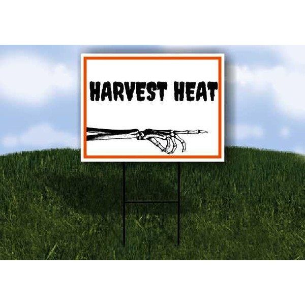 HARVEST HEAT Halloween Skeleton Right Arrow Single Sided 18x24 in