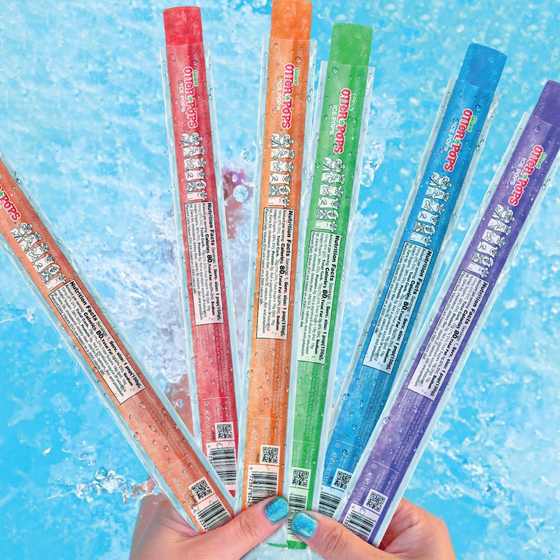 Otter Pops, Giant Original 5.5oz, 27 Ice Pops, Six Zippy