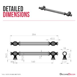 Decoranddecor Verna Traditional T-bar Antique Style Cabinet Pulls Drawer Handles Zinc (160mm Hole Center, Antique Silver/Pewter)