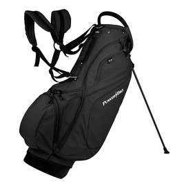 Powerbilt TPS Dunes 14-Way Black Synthetic Leather Golf Stand Bag
