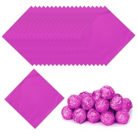 PATIKIL Foil Candy Wrappers 3x3 Inch, 100 Pcs Square Glossy Aluminium Foil Candy Wrapping Paper for DIY Chocolate Candies Packaging Decoration, Rose Red