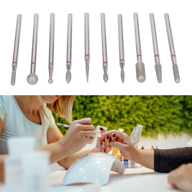 10pcs Nail Drill Bit Set Professional Home Salon Emery Cuticle