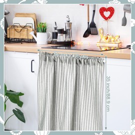 Hahafelt Cabinet Dishwasher Hidden Curtains with Telescopic Rod and Rod Clamp Dishwasher Desk 35 x 39 Inches Curtain for Kitchen Under Sink Washing Machine(Sage Green)