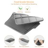 Fuyit Silicone Dish Drying Mat with Raised Drain Lip, Inclined