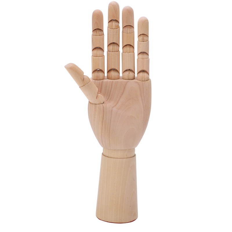Wooden Hand Model Movable Flexible Durable Wood Wide Application Wooden