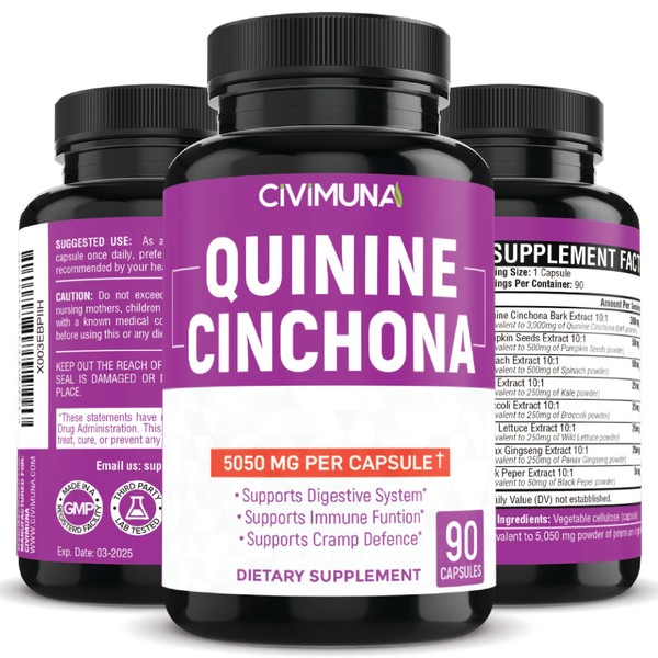 CIVIMUNA Quinine Cinchona Bark Capsules 5050mg - Quinine Cinchona Bark,