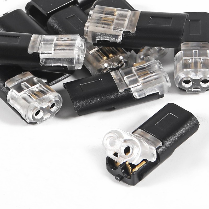 50PCS Pluggable LED Wire Connectors, 2 Pin 2 Way Universal