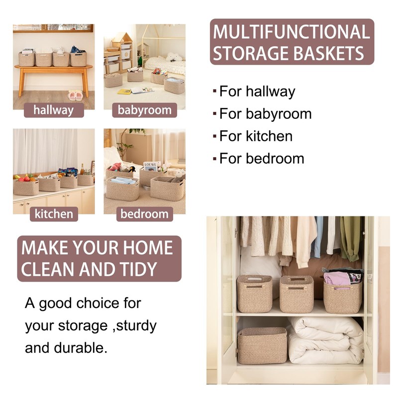 OIAHOMY 4 Pack Storage Baskets for Organizing, Cube Storage Bins