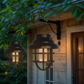 Solar Lantern Outdoor Hanging Lights,4 Pack Waterproof Decorative Solar Powered LED Landscape Lanterns with Retro Design for Patio, Yard, Garden and Pathway Holiday Decor