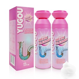 Yugou Foaming Drain Cleaner, Sink Cleaner and Deodorizer, Drain Clog Remover for Kitchen Sinks, Shower Drains, Tubs (2pcs)