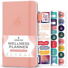 Clever Fox Wellness Planner - Weekly & Daily Health and Wellness Log, Food Journal & Meal Planner Diary for Calorie Counting, Notebook for Medical Condition Tracking – Pocket size (Light Pink)