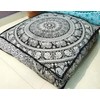 24" Black White Elephant Flower Mandala Mandala Barmeri Large Floor