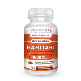 Vadik Herbs Certified Organic Haritaki (Terminalia chebula) | Made in USA | Safety Tested (180 Vegicaps)