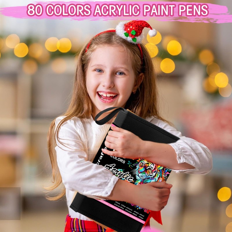 Oficrafted 80 Colors Acrylic Paint Pens, Premium Acrylic Paint Markers,
