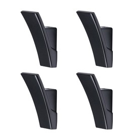 Qreikuw Towel Hooks for Shower, Bathroom, Kitchen, Tile, Closet, Coat, Door Hooks, Holds Up to 40 Pounds - Waterproof and Rustproof (Black)