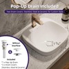 17″L x 17″D Drop-In Bathroom Sink with Included Pop-Up Drain,