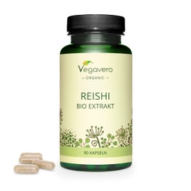 Organic Reishi Extract Vegavero® | 8400mg (14:1) Ganoderma Lucidum | with Polysaccharides & Beta Glucans | Mushroom Extract Powder | 90 Capsules | Vegan