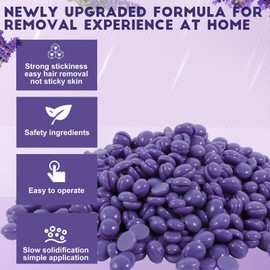 Hard Wax Beads for Hair Removal, 1.5lb Bulk Brazilian Waxing Beans for Coarse Hair, Face, Underarms, Eyebrow, Back, Chest, Lip, Bikini Wax with 10 Large Waxs Sticks for Women Men, Lavender