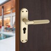 Infinity Decor Satin Brass Knurled Euro Lever Lock Door Handle