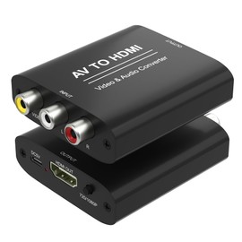 HDMI Converter RCA to HDMI Converter Composite H D M I Converter Aluminum Alloy 720P/1080P Converter(Red, White, Yellow) Tri-Color Terminal Mini Composite AV to H D M I Video Audio Converter Adapter