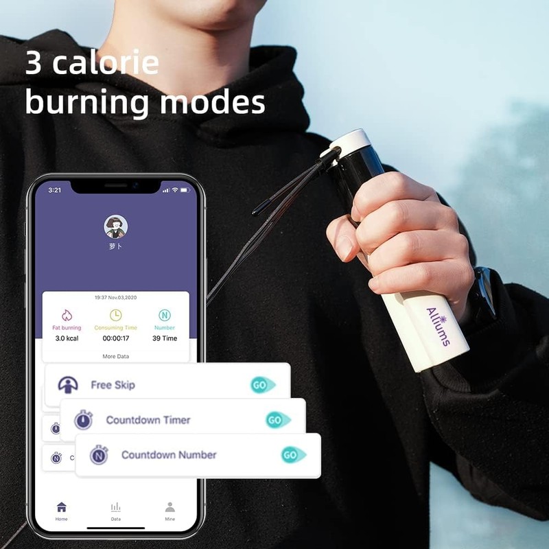 ALLIUMS Smart Jump Rope with APP Data Analysis, Bluetooth &