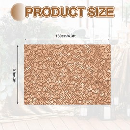 sourcing map Dark Rose Gold Sequin Fabric, by The Yard, 1 Yard Length 4.3ft Wide Sequin Velvet Fabric Shiny Sparkly Cloth for DIY Sewing, Dress, Backdrop, Tablecloth, Table Runner