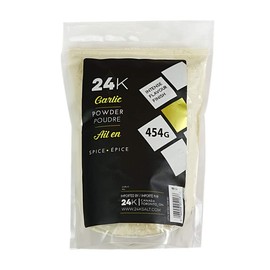 24K Pure Garlic Powder - 454g (1lb) | Fine Grain Dehydrated Garlic Powder Seasoning, Perfect for Dry Rubs, Garlic Bread, & Dressings