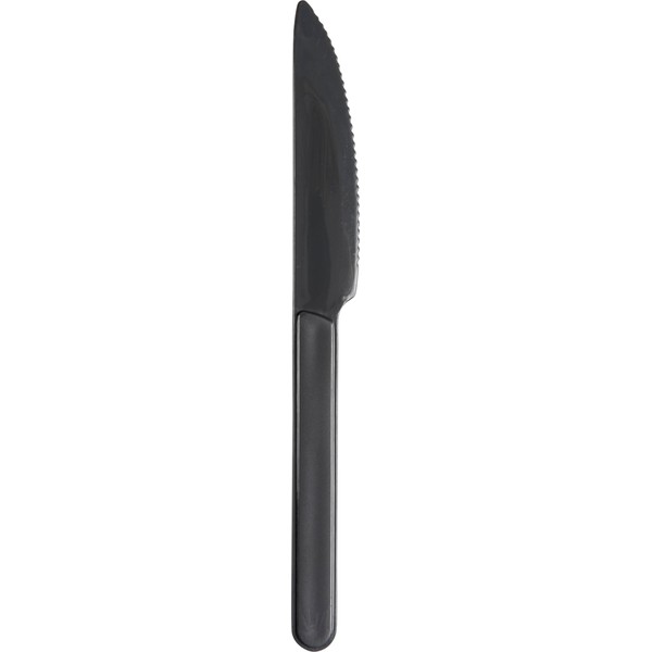 Abena Gastro Reusable Plastic Knives | 18cm | Pack of 50 | Charcoal Grey Plastic Knives| Dishwasher Safe and Microwavable Heavy Duty Plastic Knives | Perfect for Social Events and Parties