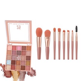 Matte Glitter Eyeshadow Palette Makeup, EyeShadow Palette 25 Colours, 25 Highly Pigmented Matte & Shimmer Tones, Kein Abbröckeln, Kein Verwischen, Enthält 8 Lidschattenpinsel