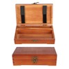Fdit Wooden Pencil Box, Wooden Box with Hinged Lid, Solid
