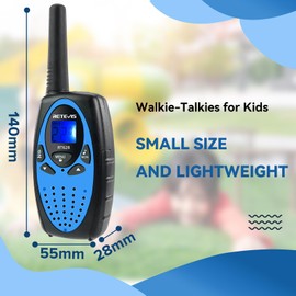 Retevis RT628 Kids Walkie Talkies, Long Range 2 Way Radio 22 Channel, Durable Toy Birthday Gifts for 6-12 Year Old Boys and Girls, Handheld Walkies Talkie for Outside Hiking Camping(Black Blue 1 Pair)