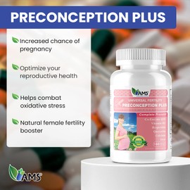 America Medic & Science Preconception Plus (180 Capsules) Conception and Fertility Supplement | Physician Formulated Pills to Support Conception | Prenatal Vitamins Best for Women Trying to Conceive