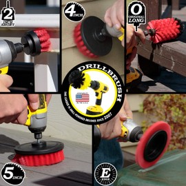 Useful Products - cepillo para polvo de perforación eléctrico de 4 piezas, juego de cepillos de limpieza de brocas rígidas rojas, juego de cepillos de limpieza al aire última intervensión para taladro inalámbrico, accesorio de cepillo para polvo limpiado