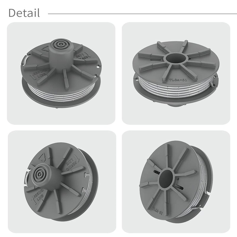 Lawn Trimmer Thread Spool, Pack of 4, Diameter 1.65 mm,