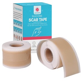 Rollo de cinta adhesiva de silicona fina para cicatrices faciales y pequeñas, 0,2 mm