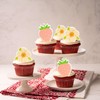 Gyufise 60Pcs Edible Strawberry Cupcake Toppers Wafer Paper Strawberry Flower