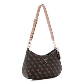 GUESS Women's Noelle Ii Top Zip Shoulder Bag, Brown Logo, One Size